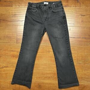 Frame Le Crop Mini Boot Jeans Womens 29x25 Black Mid Wash Denim Retro Alt City